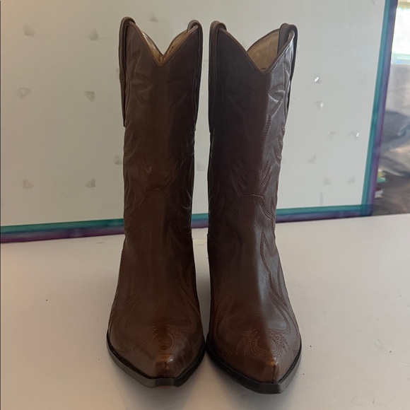 Guess Brown Heeled Cowboy Boots - Picture 5 of 7